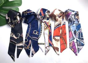 img 2 attached to Fashion Twilly Handle Scarves 🧣 Package: Must-Have Women's Scarf & Wrap Accessories