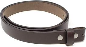 img 4 attached to XS Brown Leather Strap Men's Accessories with Smooth Finish