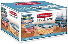 img 1 attached to Rubbermaid 26 Piece Flex & Seal: Leak Proof Lids, Easy-find Snaps, Blue Bases