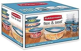 img 3 attached to Rubbermaid 26 Piece Flex & Seal: Leak Proof Lids, Easy-find Snaps, Blue Bases