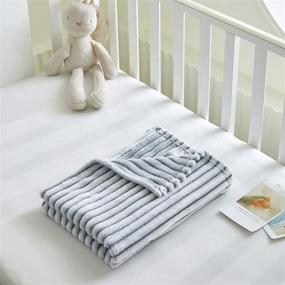 img 3 attached to 👶 Soft and Cozy Flannel Fleece Baby Blanket – Simple Reversible Striped Design for Toddler Boys and Girls – All Season Nursery Blanket for Crib (Gray, 27x39 inches)