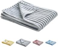 👶 soft and cozy flannel fleece baby blanket – simple reversible striped design for toddler boys and girls – all season nursery blanket for crib (gray, 27x39 inches) logo