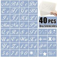 40pcs larger alphabet stencils for painting on wood - jodeian reusable cursive letter and number stencils for art drawing, signage, chalkboard, outside decor, and more logo