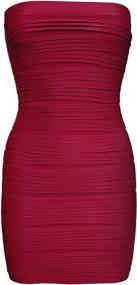 img 1 attached to 👗 KMystic Sexy Strapless Yellow Pencil Bodycon Dress for Women