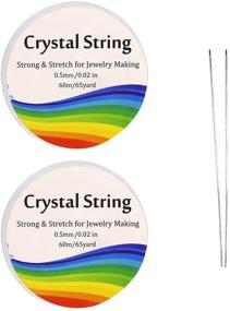 img 3 attached to 💎 Outkitkit 0.5mm Crystal Elastic String Cord for Jewelry Making, Beading and Bracelet; 2 Rolls Stretchy String (120m/130 Yard)