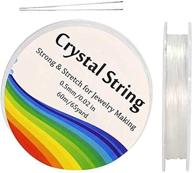 💎 outkitkit 0.5mm crystal elastic string cord for jewelry making, beading and bracelet; 2 rolls stretchy string (120m/130 yard) logo