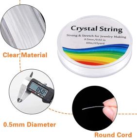 img 2 attached to 💎 Outkitkit 0.5mm Crystal Elastic String Cord for Jewelry Making, Beading and Bracelet; 2 Rolls Stretchy String (120m/130 Yard)