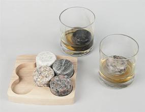 img 3 attached to 🥃 NH Granite Whiskey Chilling Stones Set - 9-Piece On the Rocks Kit with 2 Customizable Tumblers and Wooden Tray - Upcycled, Full-Sized Sea Stones - Made in the USA