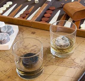 img 2 attached to 🥃 NH Granite Whiskey Chilling Stones Set - 9-Piece On the Rocks Kit with 2 Customizable Tumblers and Wooden Tray - Upcycled, Full-Sized Sea Stones - Made in the USA