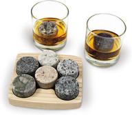 🥃 nh granite whiskey chilling stones set - 9-piece on the rocks kit with 2 customizable tumblers and wooden tray - upcycled, full-sized sea stones - made in the usa logo