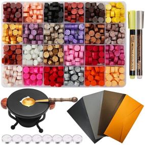 img 4 attached to 💌 Enhance Your Crafts with FONSWEA 736Pcs Sealing Wax Beads Kit and Wax Seal Stamp Kit - Complete with Accessories for Vintage Envelopes in 24 Colorful Options