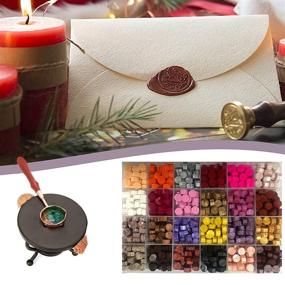 img 3 attached to 💌 Enhance Your Crafts with FONSWEA 736Pcs Sealing Wax Beads Kit and Wax Seal Stamp Kit - Complete with Accessories for Vintage Envelopes in 24 Colorful Options