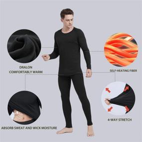 img 2 attached to 🧣 Ginasy Men's Winter Warm Base Layer Set - Thermal Underwear Long Johns with Fleece Lining - Top & Bottom