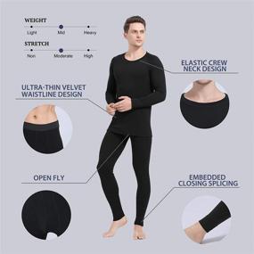 img 1 attached to 🧣 Ginasy Men's Winter Warm Base Layer Set - Thermal Underwear Long Johns with Fleece Lining - Top & Bottom