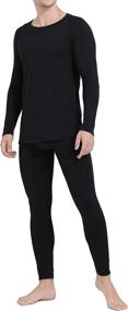 img 4 attached to 🧣 Ginasy Men's Winter Warm Base Layer Set - Thermal Underwear Long Johns with Fleece Lining - Top & Bottom