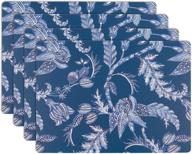 🌺 indigo floral home placemats - 12 inch logo