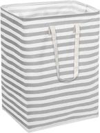 🧺 large collapsible laundry hamper with handles - gray dirty clothes hamper for bedroom, freestanding toy and clothing storage basket logo