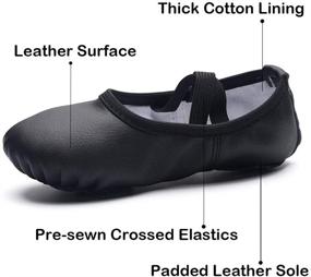 img 2 attached to 🩰 RUQIJI Leather Ballet Shoes: Premium Full Sole Slippers for Girls, Toddlers, Kids, and Women