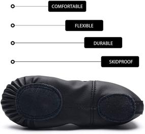 img 3 attached to 🩰 RUQIJI Leather Ballet Shoes: Premium Full Sole Slippers for Girls, Toddlers, Kids, and Women