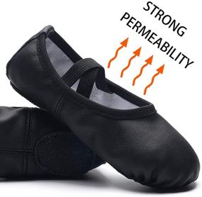 img 1 attached to 🩰 RUQIJI Leather Ballet Shoes: Premium Full Sole Slippers for Girls, Toddlers, Kids, and Women