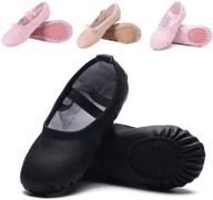 🩰 ruqiji leather ballet shoes: premium full sole slippers for girls, toddlers, kids, and women logo