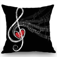 swono treble love and music notes cotton burlap linen throw pillow case - stylish 18x18 inches cushion cover for sofas, beds, or outdoor décor logo