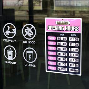 img 3 attached to GEEKBEAR Business Hours Sign (Pink) – Opening Hour Sign - Store Hours Sign – Hours Of Operation Signs For Business – Open Sign With Hours – Store Or Office Hours Sign Changeable