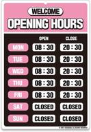 geekbear business hours sign (pink) – opening hour sign - store hours sign – hours of operation signs for business – open sign with hours – store or office hours sign changeable logo