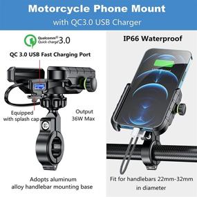 img 3 attached to 🏍️ KEWIG Motorcycle Phone Mount Charger USB QC 3.0 36W - Waterproof Holder for 4-7 inch Cellphones