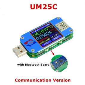 img 2 attached to 🔌 UM25C USB Tester - Voltage Current Bluetooth Battery Power Charger Voltmeter Ammeter Multimeter with 1.44 Inch Color LCD Display, USB 2.0 Type-C Cable, Resistance Load, and Impedance Meter