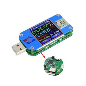 img 4 attached to 🔌 UM25C USB Tester - Voltage Current Bluetooth Battery Power Charger Voltmeter Ammeter Multimeter with 1.44 Inch Color LCD Display, USB 2.0 Type-C Cable, Resistance Load, and Impedance Meter
