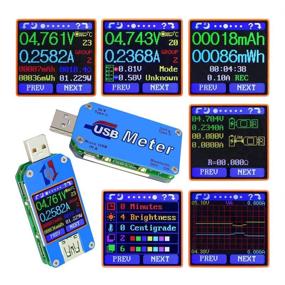 img 1 attached to 🔌 UM25C USB Tester - Voltage Current Bluetooth Battery Power Charger Voltmeter Ammeter Multimeter with 1.44 Inch Color LCD Display, USB 2.0 Type-C Cable, Resistance Load, and Impedance Meter