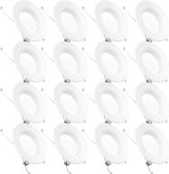 🔆 sunco lighting 16 pack 5/6 inch led recessed downlight: dimmable, 13w=75w, 5000k daylight, ul + energy star, damp rated логотип