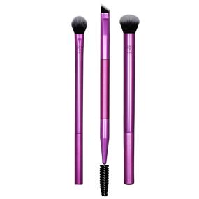 img 2 attached to Real Techniques Eyeshadow Makeup Brush Set with Bonus Brow Brush, 💄 Effortless Shade and Blend, 3 Pieces, Packaging and Handle Color May Vary