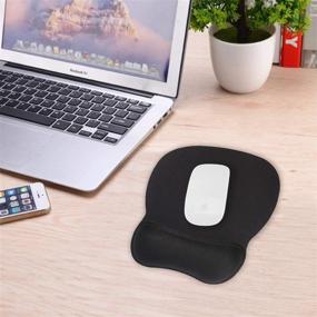 img 3 attached to Premium 2 PCS Ergonomic Mouse Pad Set with Gel Wrist Rest and Non-Slip Base - Ideal for Gaming, Office, and Travel - Black