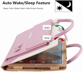 img 2 attached to 👜 Albc Cute Case for iPad Mini 5 2019/5th Gen/4/3/2/1 - Pink Handbag Leather Stand Cover with Auto Wake/Sleep