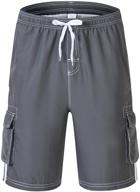🩳 stylish akula big boys' quick dry beach board shorts swim trunk with convenient pockets - a perfect choice for water fun! logo