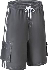 img 1 attached to 🩳 Stylish Akula Big Boys' Quick Dry Beach Board Shorts Swim Trunk with Convenient Pockets - A Perfect Choice for Water Fun!