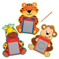 🐵 baker ross at975 jungle chums magic slates - pack of 12: fun & creative party bag toys for kids logo