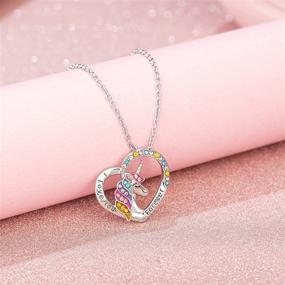 img 2 attached to 🦄 SHWIN Unicorn Necklace for Girls Women - 14K Gold Plated CZ Moon Heart Pendant Jewelry: Perfect Birthday Gifts