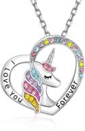 🦄 shwin unicorn necklace for girls women - 14k gold plated cz moon heart pendant jewelry: perfect birthday gifts logo