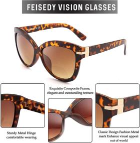 img 1 attached to 😎 FEISEDY Bifocal Reading Sunglasses: Trendy Square Cat Eye Retro Sunreader for Women - Style B2556