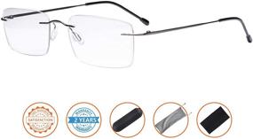 img 3 attached to 👓 Crystal Clear Vision: CessBlu Rimless Reading Glasses - Lightweight Readers for Men