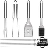 🔥 ultimate grill tools set: 10-piece stainless steel bbq accessories kit with case and cleaning brush - perfect for camping and outdoor grilling logo