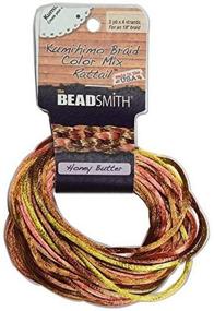 img 1 attached to 🍯 Honey Butter Mix Satin Rattail Cord - BeadSmith XCR-3041, 3 yd/2mm