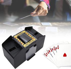 img 2 attached to 🃏 BUTIAN Automatic Poker Card Shuffler, for Home Party Club Game, Battery-Operated Electric Shuffler Machine, Shuffles 1-2 Decks of Poker Cards