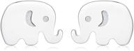 🐘 lovable little elephant stud earrings in 925 sterling silver - tiny, cute and hypoallergenic tragus earrings, perfect cartilage piercing statement studs for women and girls - delicate minimalist jewelry gifts logo