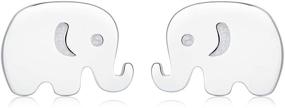 img 2 attached to 🐘 Lovable Little Elephant Stud Earrings in 925 Sterling Silver - Tiny, Cute and Hypoallergenic Tragus Earrings, Perfect Cartilage Piercing Statement Studs for Women and Girls - Delicate Minimalist Jewelry Gifts