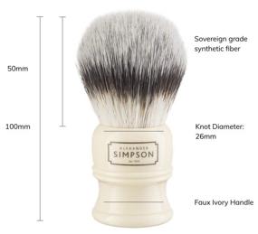 img 2 attached to 🪒 Synthetic Shaving Brush - Trafalgar Series by Alexander Simpson - Faux Ivory Handle (T3)