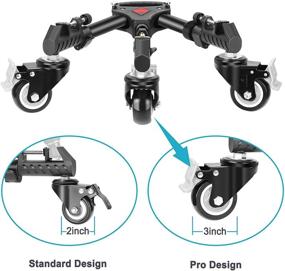 img 3 attached to 📷 Ньюер Тяжелый стой Photography Штативная тележка с 3-дюймовыми резиновыми колесами - Регулируемые ножки крепления, сумка для переноски - Поддерживает до 50 фунтов.